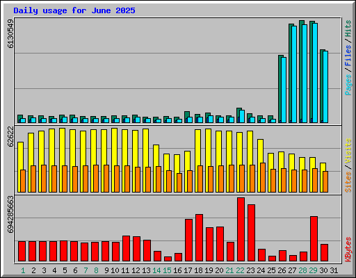 Daily usage for June 2025