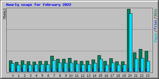 Hourly usage for February 2022