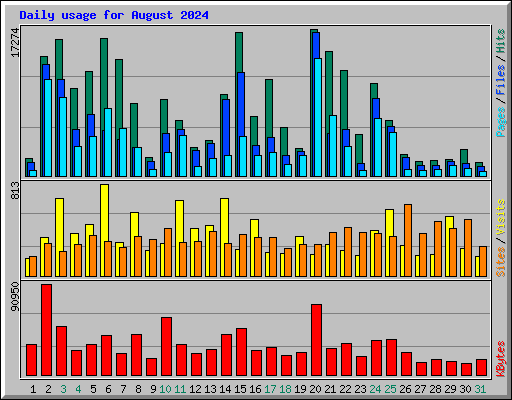 Daily usage for August 2024