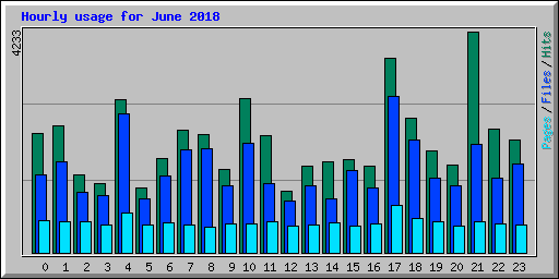 Hourly usage for June 2018