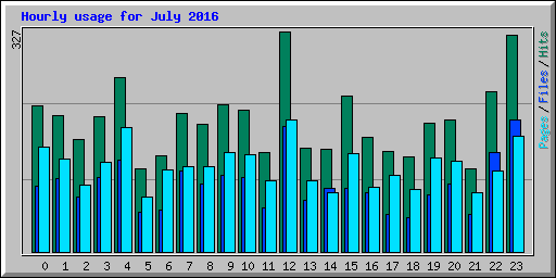 Hourly usage for July 2016