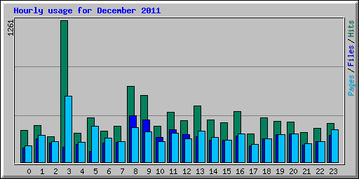 Hourly usage for December 2011