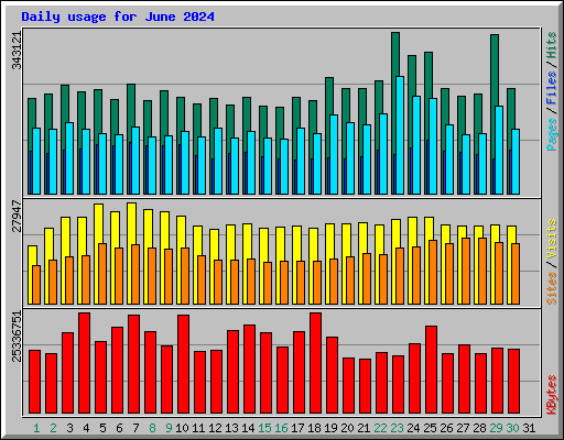 Daily usage for June 2024